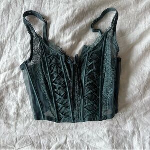 Elegant Lace Corset Top - Green